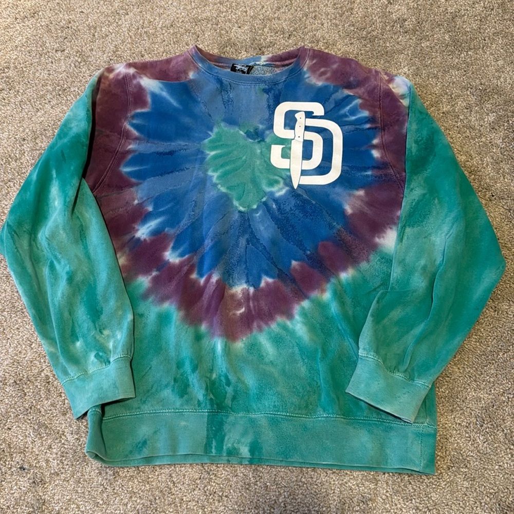 Stussy x deadview Tie Dye Crewneck S